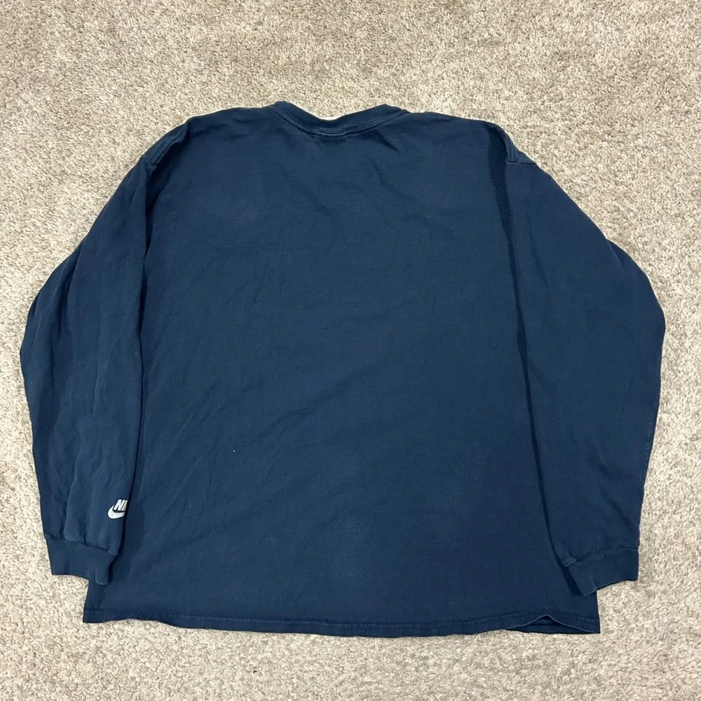 Vintage Nike Long Sleeve T-Shirt Nike Air XL Navy Blue Graphic Logo Cotton Mens‎